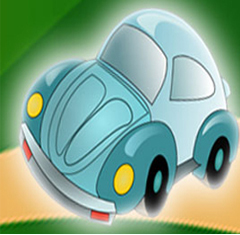 A blue car surrounded by glowing white light.